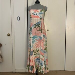 Paper Heart Anthropologie Coastal Tequila Sunrise Maxi Dress